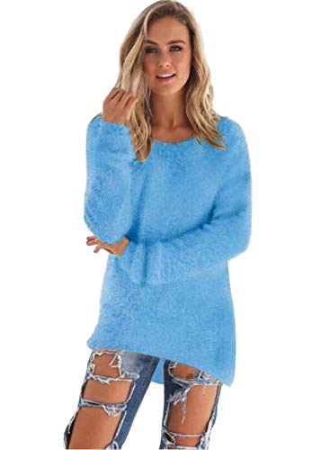 LemonGirl Damen Mode Langarm Pullover Lose Flauschig Fuzzy Pullover Sweater - Blau - Groß LemonGirl Damen Mode Langarm Pullover Lose Flauschig Fuzzy Pullover Sweater - Blau - Groß von LemonGirl
