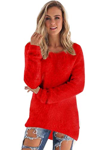 LemonGirl Damen Mode Langarm Pullover Lose Flauschig Fuzzy Pullover Sweater - Rot - X-Groß LemonGirl Damen Mode Langarm Pullover Lose Flauschig Fuzzy Pullover Sweater - Rot - X-Groß von LemonGirl