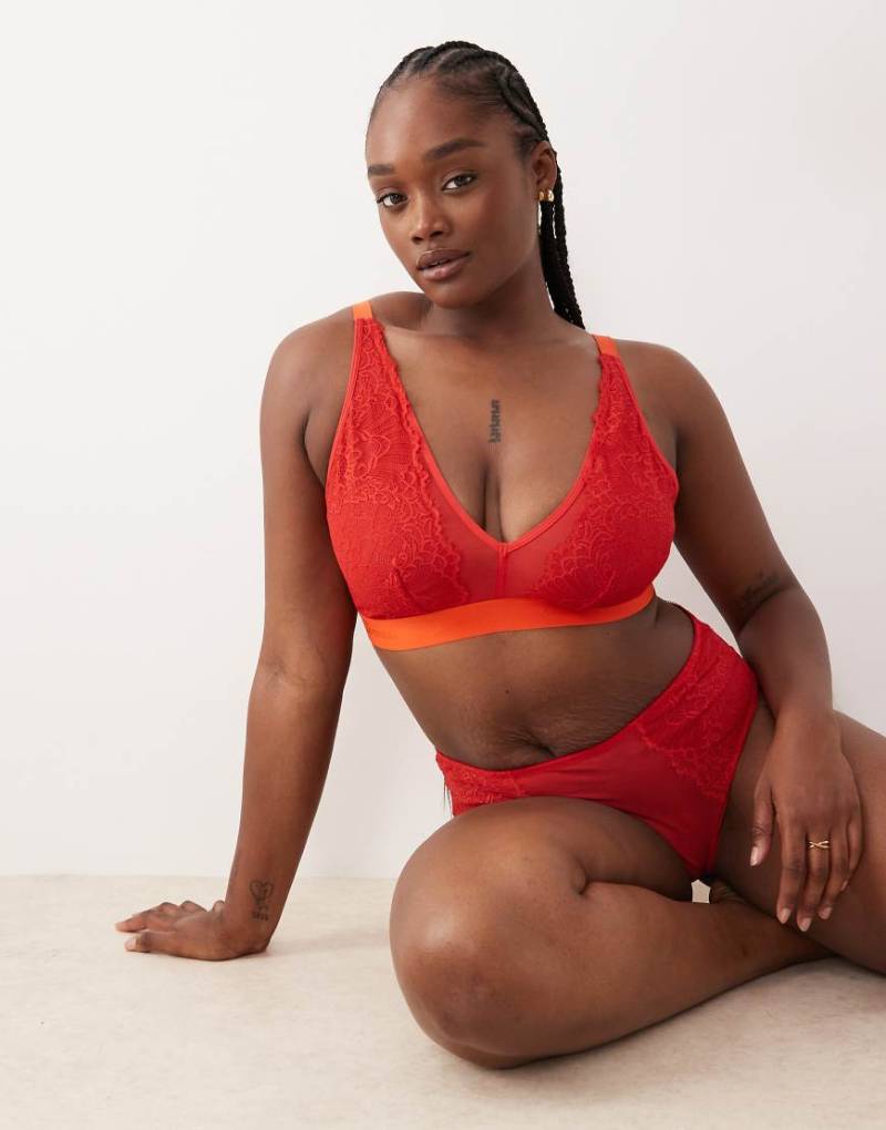 Lemonade Dolls - Fuller Bust - Synergy - Bustier aus Spitze und Netzstoff in Goji-Beerenrot Lemonade Dolls - Fuller Bust - Synergy - Bustier aus Spitze und Netzstoff in Goji-Beerenrot von Lemonade Dolls