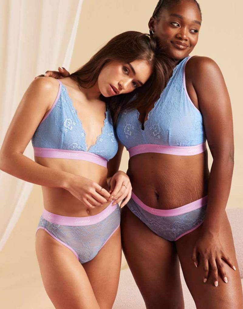 Lemonade Dolls - Signature - Spitzen-Bustier in Blau und Flieder-Bunt von Lemonade Dolls