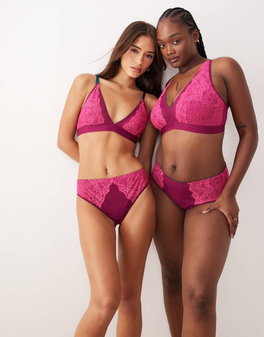 Lemonade Dolls - Slip aus Spitze und Mesh in Burgunderrot und Pink-Bunt Lemonade Dolls - Slip aus Spitze und Mesh in Burgunderrot und Pink-Bunt von Lemonade Dolls