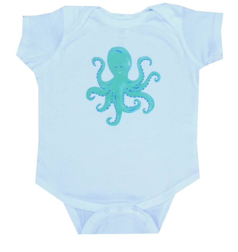 strand Baby Octopus Baumwolle Creeper Baby-Dusche-Geschenk Baby-Mädchen-Baby-Boy von LemondaisyDesign