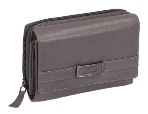 Damenbörse LEMONDO in Echt-Leder, dunkel-Grau-Beige, 14,5x10cm Damenbörse LEMONDO in Echt-Leder, dunkel-Grau-Beige, 14,5x10cm von Lemondo