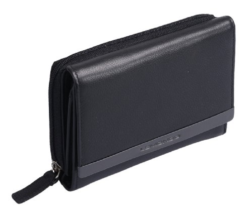 Lemondo Damenbörse Ledergeldbeutel SECURITY mit Reißverschluss-Münzfach und RFID Ausleseschutz für Ihre Karten von Lemondo