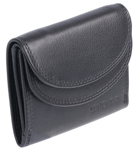 Lemondo Minibörse Echt-Leder, schwarz, 8,5x9cm von Lemondo