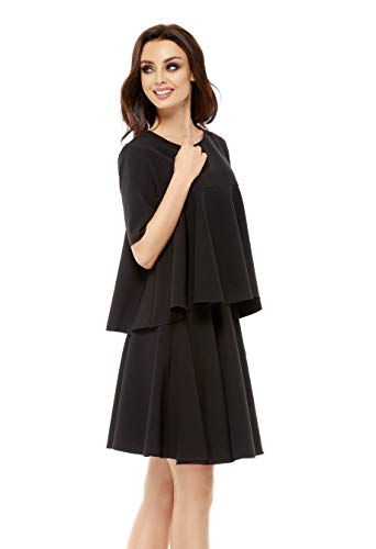 Lemoniade Damen Kleid/Set aus Rock und Top bzw. Bluse (made in EU) in auffälligem Design, Modell 5 Schwarz 2-teilig, M (38) von Lemoniade