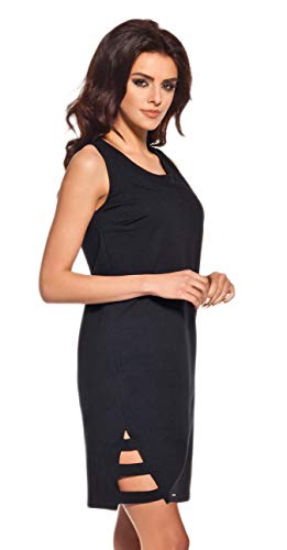 Lemoniade Damen Sommerkleid mit ausgefallenem Schnitt, Modell 9 Schwarz, Gr. S von Lemoniade