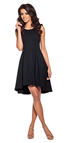 Lemoniade Damen Sommerkleid mit ausgefallenem Schnitt Made in EU, Modell 1 Schwarz, Gr. XL (42) von Lemoniade