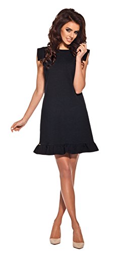 Lemoniade Damen Sommerkleid mit ausgefallenem Schnitt Made in EU, Modell 2 Schwarz, Gr. S (36) von Lemoniade