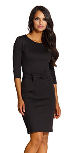 Lemoniade Damen modisches Winter- / Herbstkleid Langarm (Made in EU) mit ausgefallenen Details, Modell 8 Schwarz, Gr. L von Lemoniade