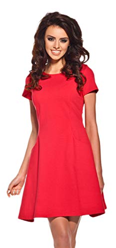 Lemoniade Elegantes Sommerkleid mit raffinierten Schnitten und in vielen Farben Made in EU, Modell 1 Rot, Gr. L (38/40) von Lemoniade