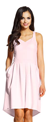 Lemoniade Elegantes Sommerkleid mit raffinierten Schnitten und in vielen Farben Made in EU, Modell 2 Rosa, Gr. L (38/40) von Lemoniade