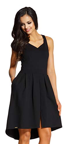 Lemoniade Elegantes Sommerkleid mit raffinierten Schnitten und in vielen Farben Made in EU, Modell 2 Schwarz, Gr. M (36/38) von Lemoniade