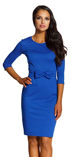 Lemoniade Damen modisches Winter- / Herbstkleid Langarm (Made in EU) mit ausgefallenen Details, Modell 8 Blau, Gr. S von Lemoniade