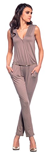 Lemoniade eleganter Jumpsuit in verschiedenen Varianten und Farben, Modell 1 Cappuccino, Gr. M (36/38) von Lemoniade