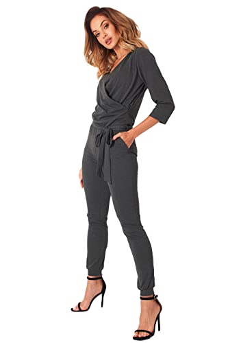 Lemoniade eleganter Jumpsuit in verschiedenen Varianten und Farben (L, Modell 2 Dunkelgrau) von Lemoniade