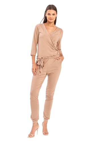 Lemoniade eleganter langer Jumpsuit mit 3/4-Ärmel, Modell 2 Cappuccino, Gr. S von Lemoniade