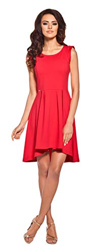 Lemoniade Damen Sommerkleid mit ausgefallenem Schnitt Made in EU, Modell 1 Rot, Gr. M (38) von Lemoniade