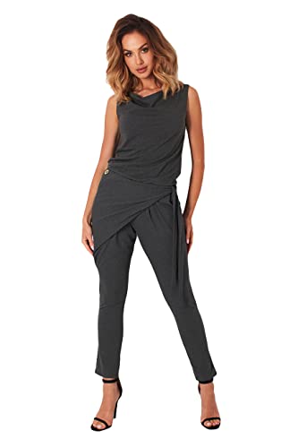 Lemoniade eleganter Jumpsuit mit modischem Schnitt und ausgefallenen Details, Modell 1 Dunkelgrau, Gr. S von Lemoniade