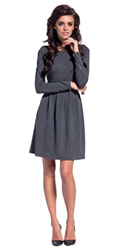 Lemoniade trendiges Kleid mit Langen Ärmeln und kurzem Rock (XL (42), Modell 1 Dunkelgrau) von Lemoniade