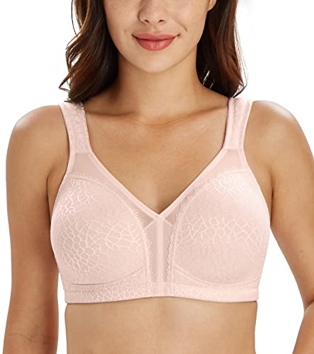 Lemorosy Damen Komfort Vollschalen Ungepolstert Ohne Bügel Klassischer BH (105C,Rosa) von Lemorosy
