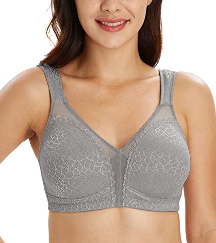 Lemorosy Damen Komfort Vollschalen Ungepolstert Ohne Bügel Klassischer BH (80C, Grau) von Lemorosy