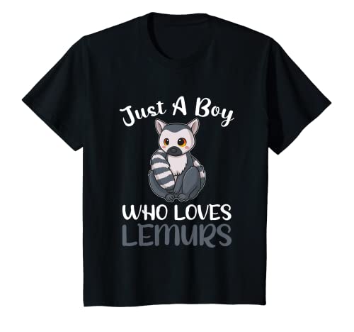 Kinder Just A Boy Loves Lemurs Jungen Kinder Schlafanzug T-Shirt von Lemur Kids Tees by Zd