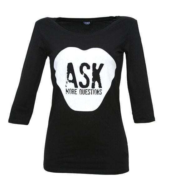 Lena Schokolade ASK MORE QUESTIONS - Sleeve Shirt schwarz von Lena Schokolade