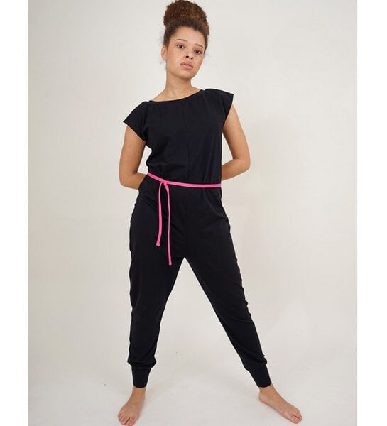 Lena Schokolade Jumpsuit Overall schwarz versch. Kordeln aus Bio-Jersey von Lena Schokolade