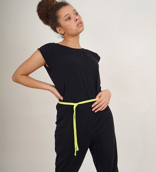 Lena Schokolade Jumpsuit Overall schwarz versch. Kordeln aus Bio-Jersey von Lena Schokolade