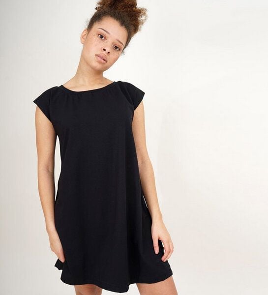 Lena Schokolade Kurzarm Kleid Schwarz aus Bio-Jersey von Lena Schokolade