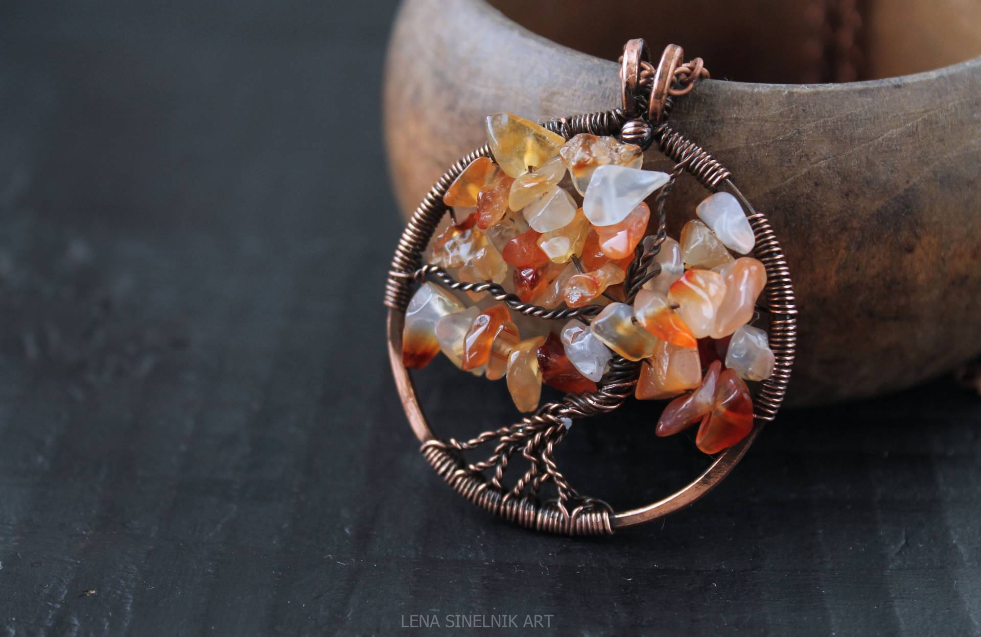 Baum Des Lebens Anhänger Kupfer Schmuck Wirewrapped Stammbaum Wirewrapped Wirewrap Halskette Tree-Of-Life Tree von LenaSinelnikArt