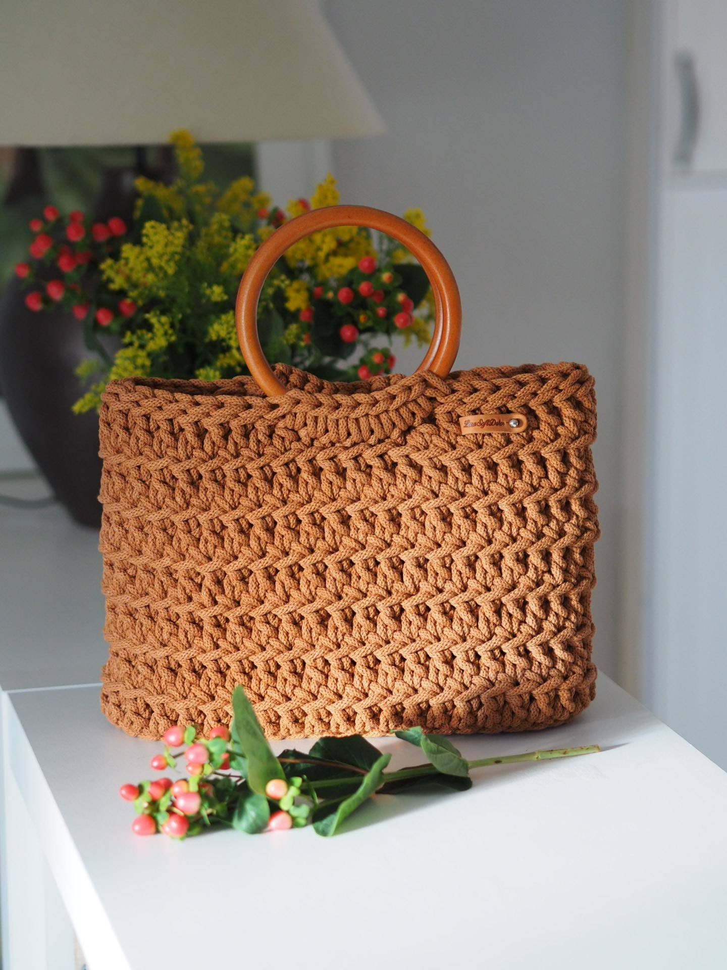 Handtasche, Häkeltasche Mit Griffen, Bohotasche Handtasche, Häkeltasche Mit Griffen, Bohotasche von LenaSoftDekor