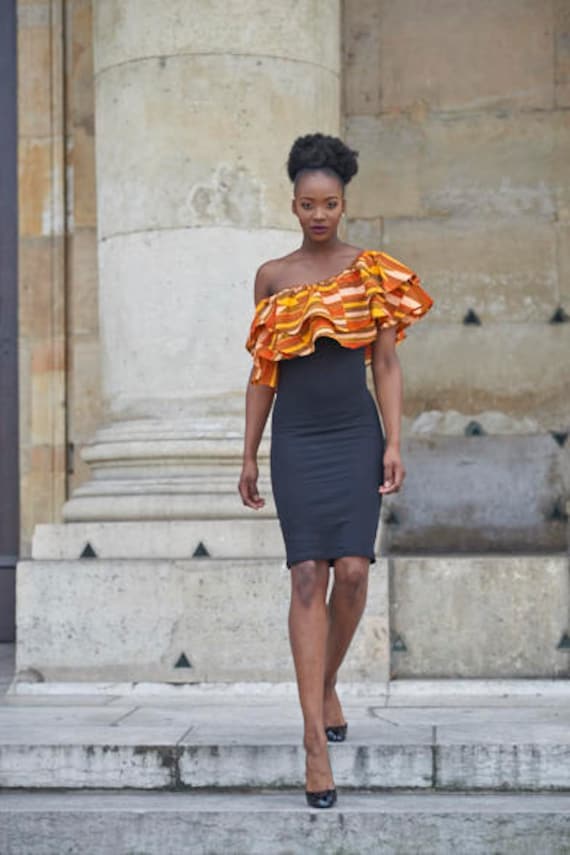 Ati Boot Hals Kleid Wachs Gedruckt Kente Orange Lenadreams Ati Boot Hals Kleid Wachs Gedruckt Kente Orange Lenadreams von Lenadreams