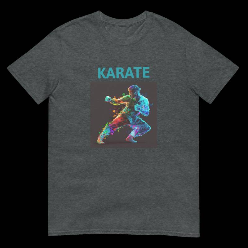 Karate Fighter Abstract Neon Unisex T-Shirt Für Alle Karatekas von Lenalon