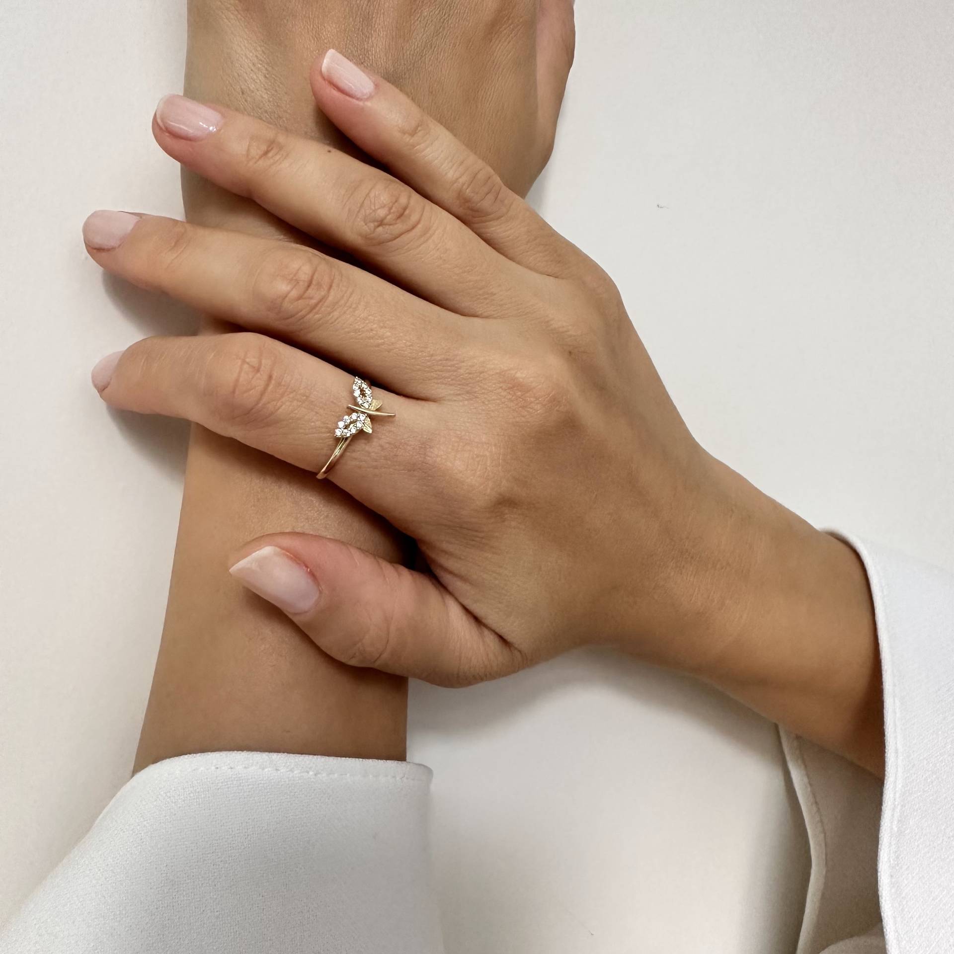 Gold Libellenring, 14K Solid Stapelbare Ringe, Good Luck Ring, Mini Feiner Schmuck, Libelle Gold Libellenring, 14K Solid Stapelbare Ringe, Good Luck Ring, Mini Feiner Schmuck, Libelle von LenasFineJewelry
