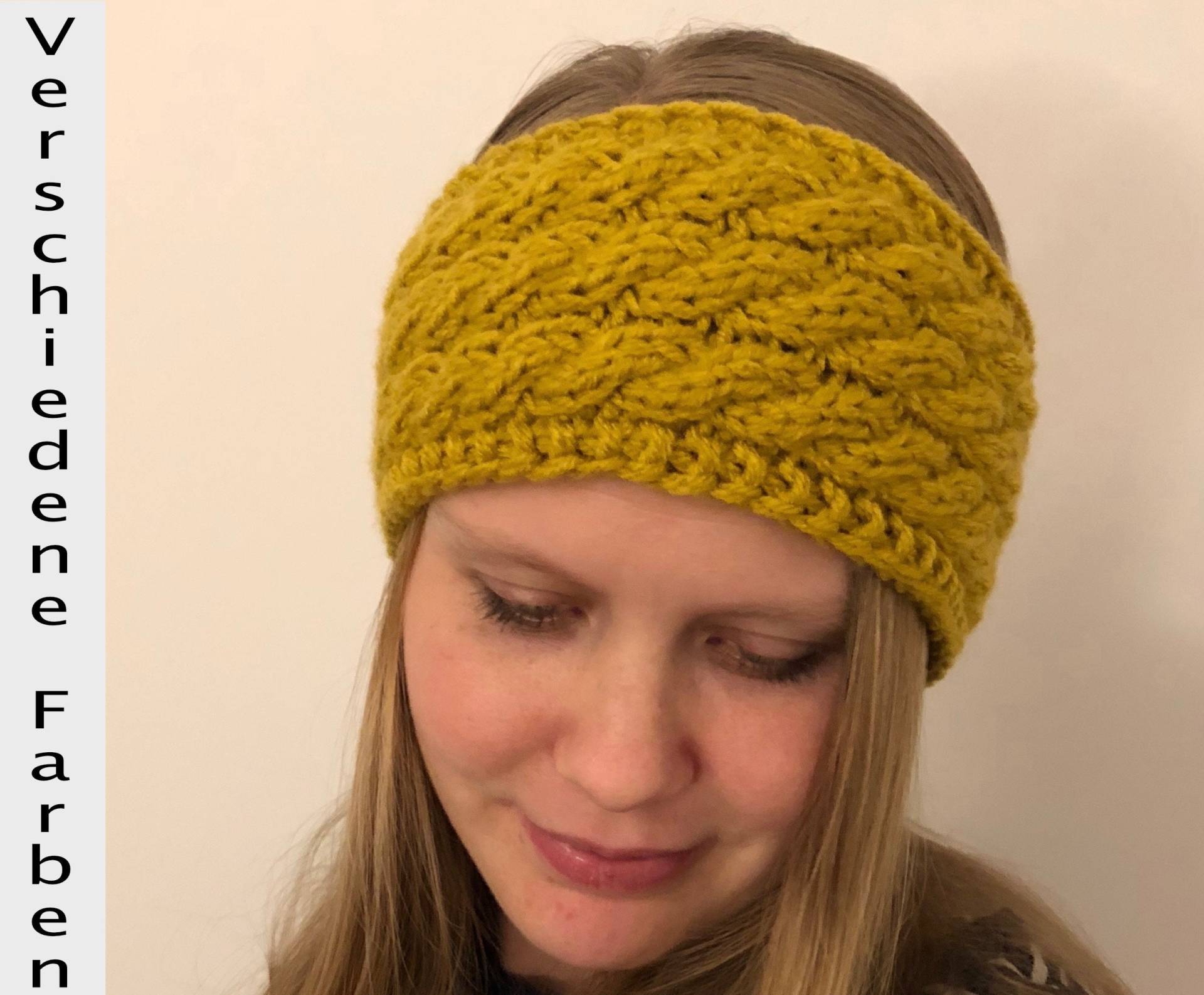 Strick Stirnband "Twisted Waves" Mit Zopfmuster in Verschiedenen Farben Aus Polyacryl - Vegan von LenasStrickwinkel