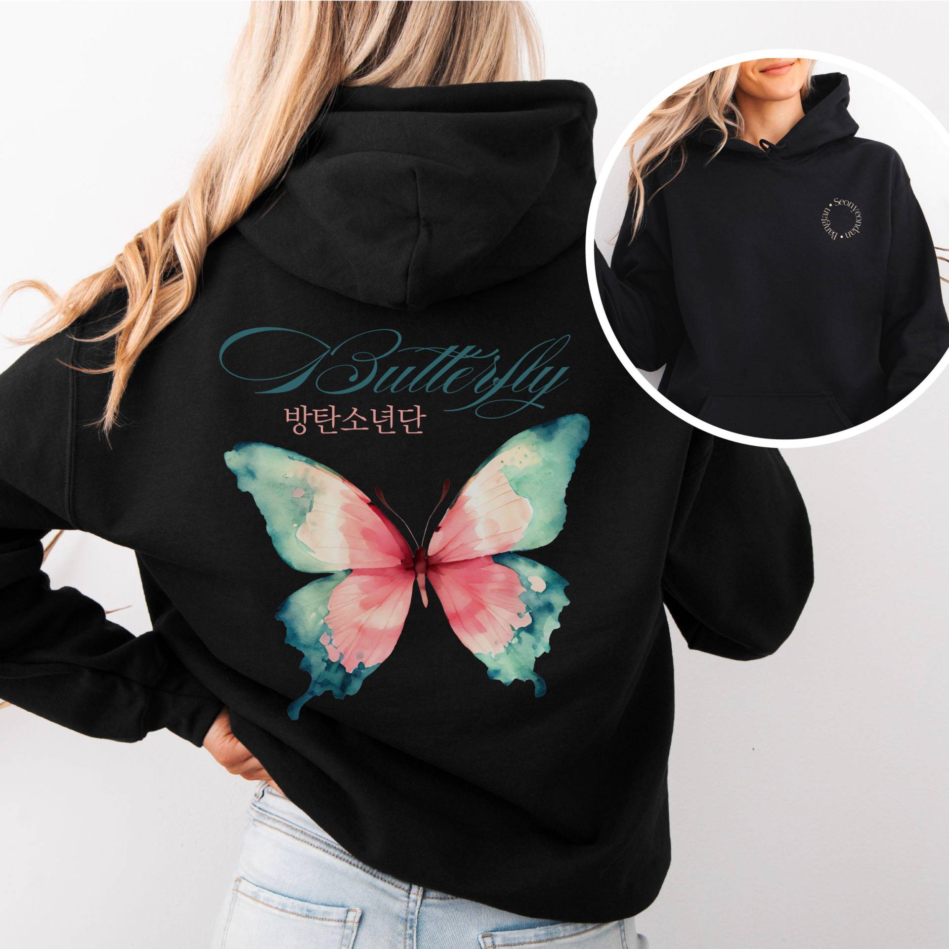 Bts Butterfly Hoodie, Bangtan Colorful Design, Merch, Gift Idea For Army, Cozy Sweatshirt Bts Butterfly Hoodie, Bangtan Colorful Design, Merch, Gift Idea For Army, Cozy Sweatshirt von LenasartLaB