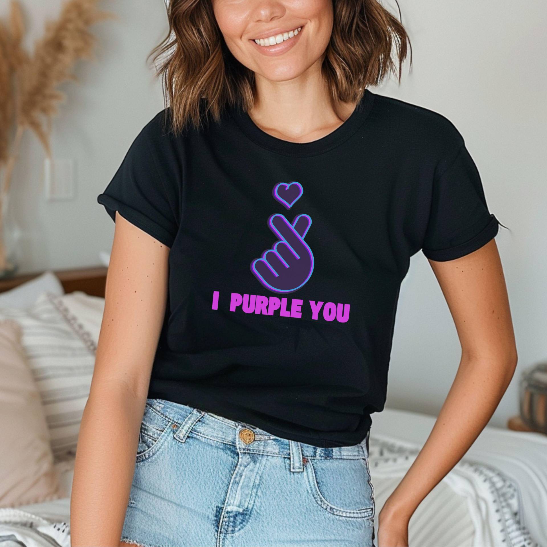 Bts Inspired T-Shirt, K-Pop Merch, Heart, I Purple You, Gift For Army Bts Inspired T-Shirt, K-Pop Merch, Heart, I Purple You, Gift For Army von LenasartLaB