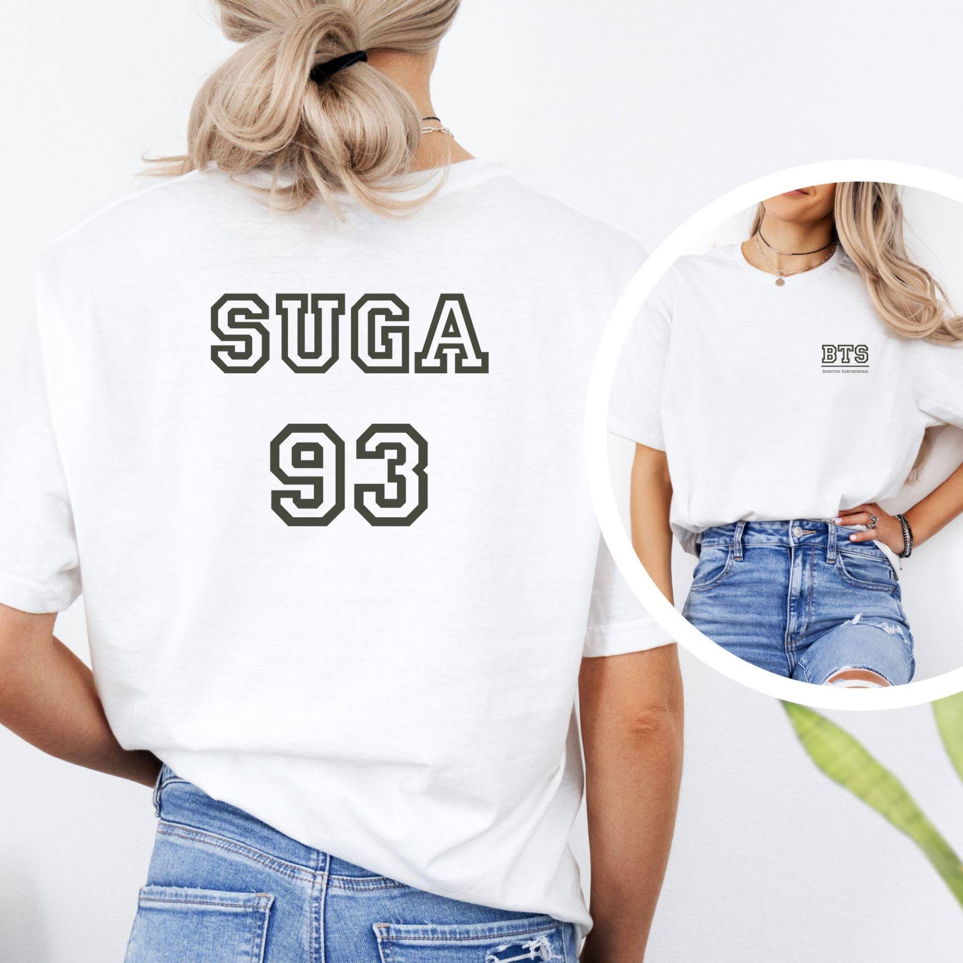 Bts Suga 93 Unisex T-Shirt, K-Pop Fan Shirt, Concert Apparel, Casual Style, Gift For Army Bts Suga 93 Unisex T-Shirt, K-Pop Fan Shirt, Concert Apparel, Casual Style, Gift For Army von LenasartLaB