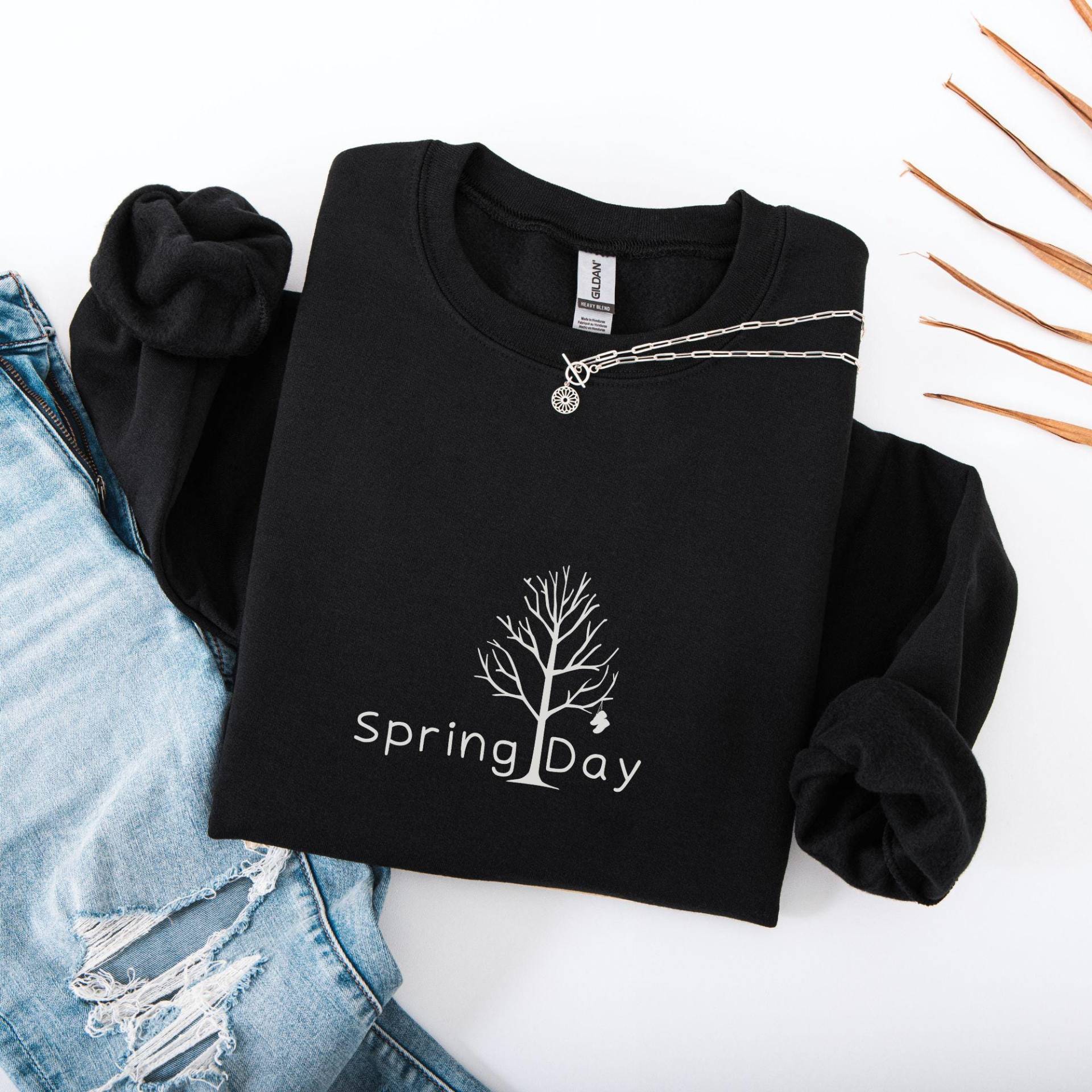 Spring Day Sweatshirt, Cozy Unisex Bts Merch, Gift Idea For Army, Black & White Design, Her, Casual Wear Spring Day Sweatshirt, Cozy Unisex Bts Merch, Gift Idea For Army, Black & White Design, Her, Casual Wear von LenasartLaB