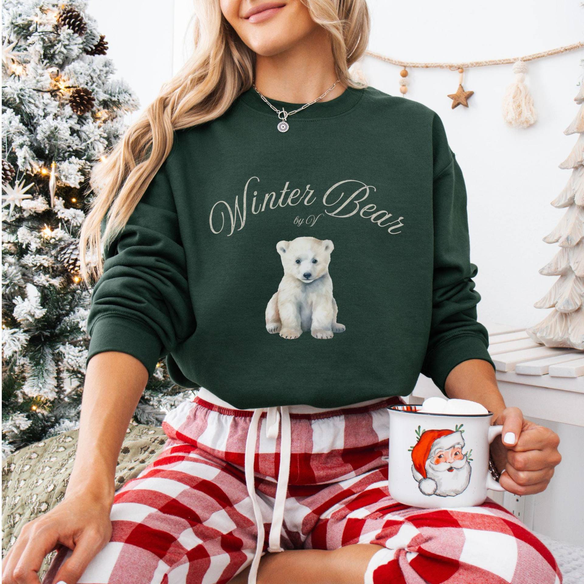 Winter Bear By V Sweatshirt, Bts Merch, Cozy Gift For Animal Lovers, Apparel, Comfortable Unisex Outerwear, Idea Army von LenasartLaB