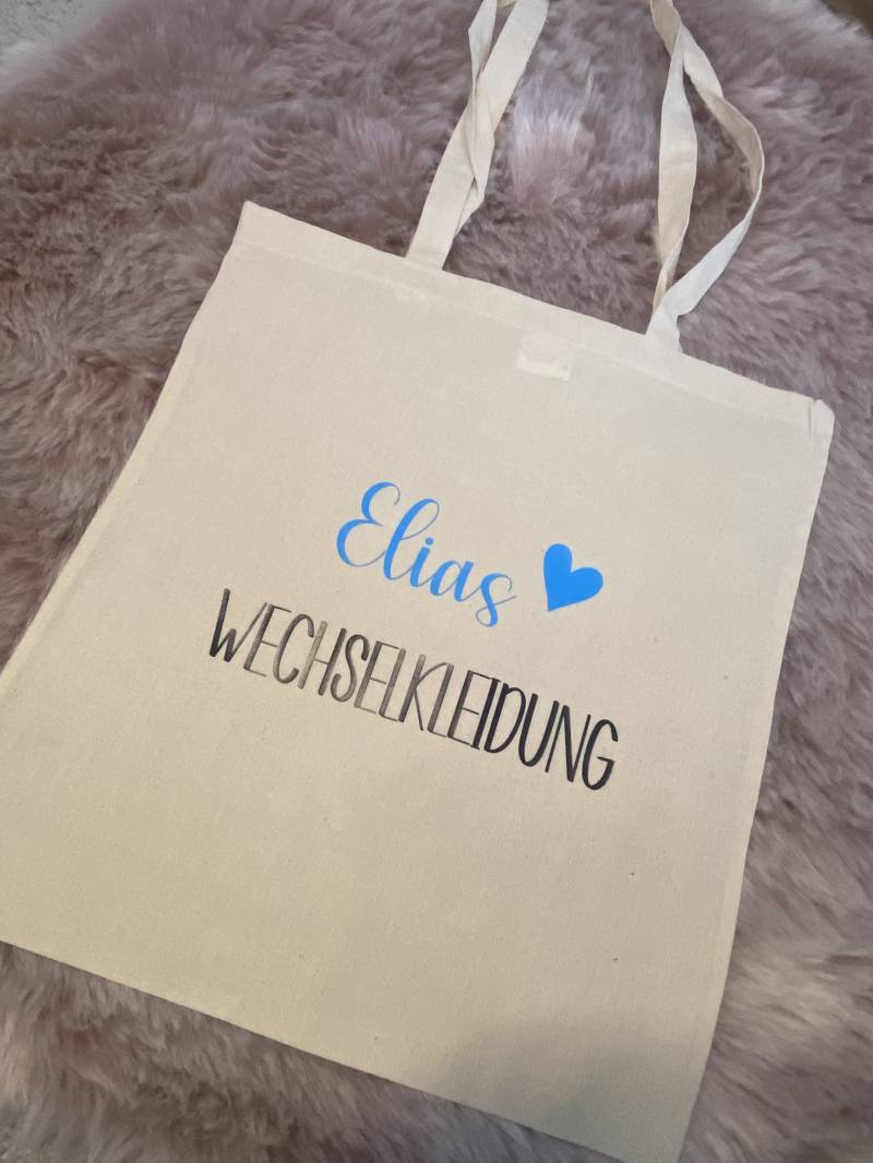 Baumwolltasche Tragetasche Personalisiert Wechselkleidung Beutel Für Babykleidung Tagesmutter Tasche Stofftasche Mit Namen Kindername von LenasgeschenkeDE