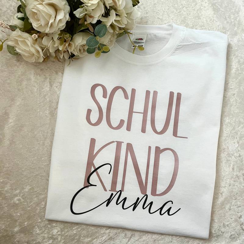 Einschulung T-Shirt Personalisiert Mit Name Schulkind Shirt Schulbeginn Junge Mädchen Geschenk 2021 von LenasgeschenkeDE