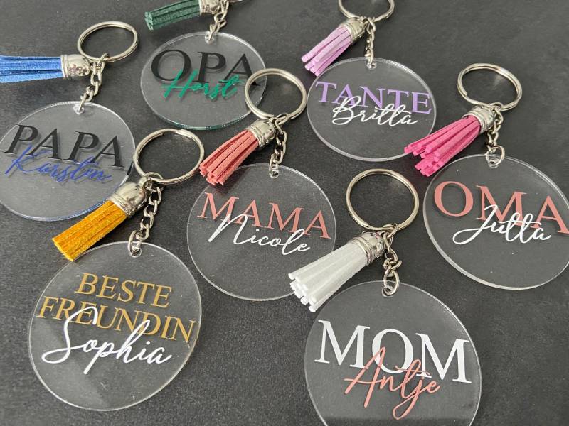 Schlüsselanhänger Personalisiert Mit Namen Mama Mom Papa Dad Oma Opa Grandma Grandpa Geschenk Present Birthday Tante Beste Freundin Best Fri von LenasgeschenkeDE