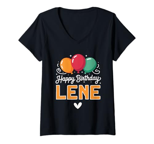 Damen Alles Gute zum Geburtstag Spruch Lene T-Shirt mit V-Ausschnitt Damen Alles Gute zum Geburtstag Spruch Lene T-Shirt mit V-Ausschnitt von Lene Name Spruch für Geburtstag