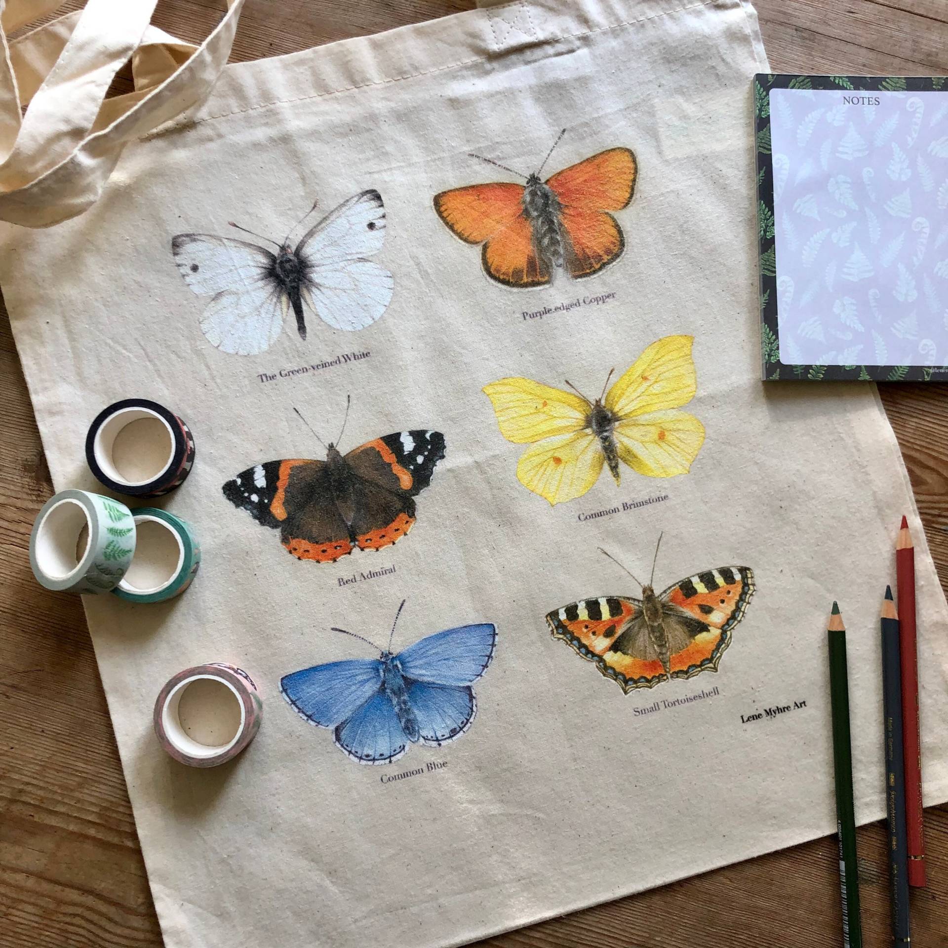 Schmetterlingsarten Tasche, Insekten Tasche von LeneMyhreArt