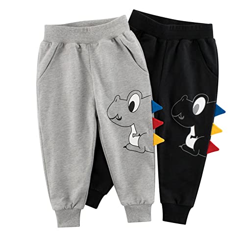 Hosen Trainingsanzug Jungen Kinder Sport Jogging Baumwolle Cartoon Dinosaurier (3 Jahre, 2er Pack) von Lengender