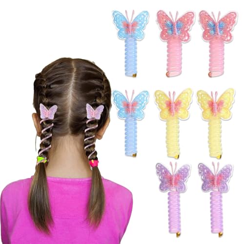 Lengxue 8 Stück Schmetterling Telefon Draht Haarbänder Spirale Haarbänder für Kinder Damen Dickes dünner werdendes Haar Bunte elastische Haar-Accessoires Lengxue 8 Stück Schmetterling Telefon Draht Haarbänder Spirale Haarbänder für Kinder Damen Dickes dünner werdendes Haar Bunte elastische Haar-Accessoires von Lengxue