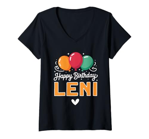 Damen Alles Gute zum Geburtstag Spruch Leni T-Shirt mit V-Ausschnitt Damen Alles Gute zum Geburtstag Spruch Leni T-Shirt mit V-Ausschnitt von Leni Name Spruch für Geburtstag